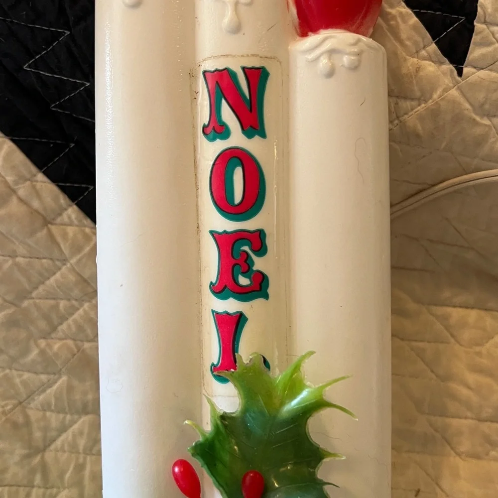 Vintage Empire 3 Candle blow mold table top Christmas 13”